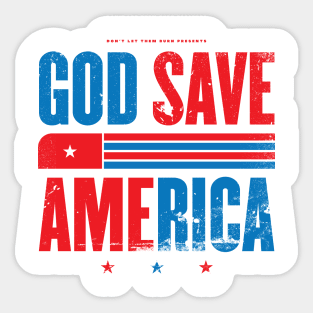 God Save America Red and Blue Sticker